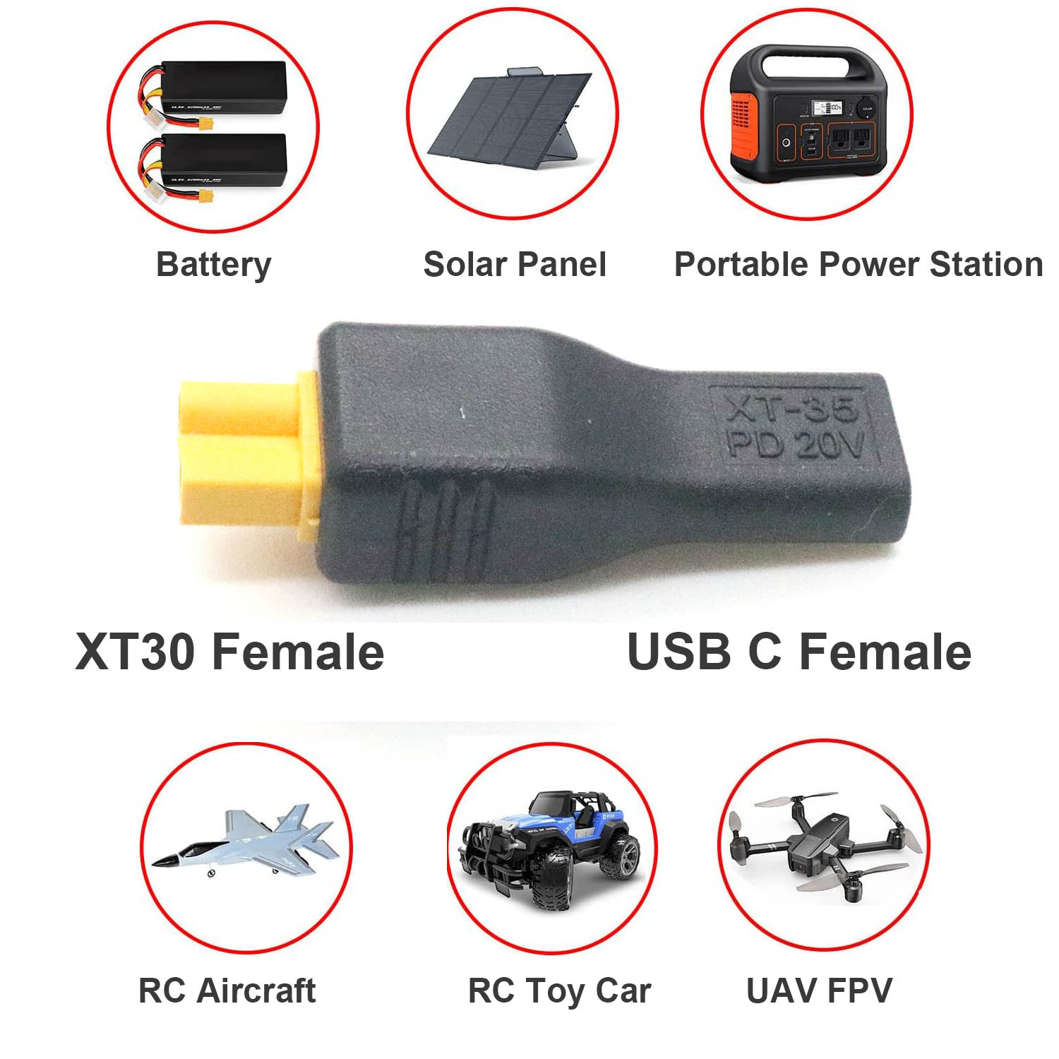 1 قطعة USB نوع C أنثى المدخلات - مراجعة Drone Battery Adapter وسعره